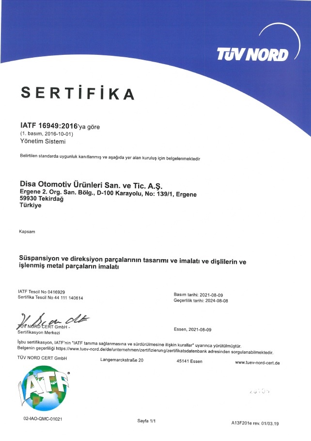 IATF 16949 Sertifika