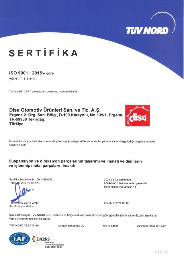 ISO 9001 Sertifika