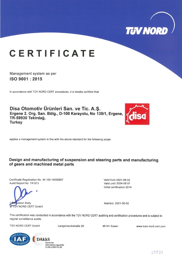 ISO 9001 Certificate